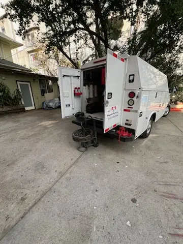 Magnet Plumbing service vehicle on-site for Slab Leak Repair in Bay Colony